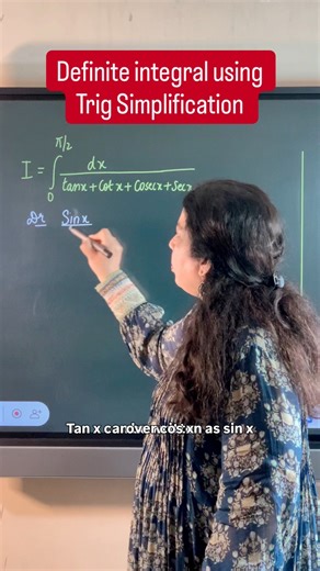 This integral looks messy. But it collapses with clean trig simplification. Integration is rarely about complexity. It’s about structure. #mathematics #integration #calculus | Concepts by Indervir Jolly