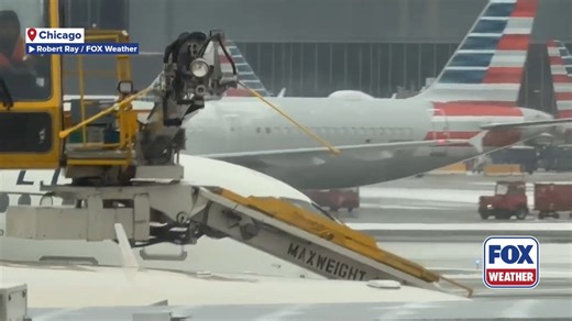 CLEARED FOR TAKE OFF ✈️: De-icing machines and plows were out in full force at O'Hare International Airport in Chicago after snow fell in the Windy City. | FOX Weather