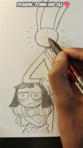 drawing jax and pomni 💖 TADC #theamazingdigitalcircus #tadc #jax #pomni #drawing #cartoon #ytshorts