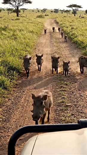 Warthog Accidentally Hits Safari Jeep 😳🐗 Wait for Part 2 👀🐗