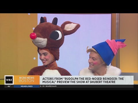 Actors from "Rudolph the Red-Nosed Reindeer: The Musical" preview show at Shubert Theatre