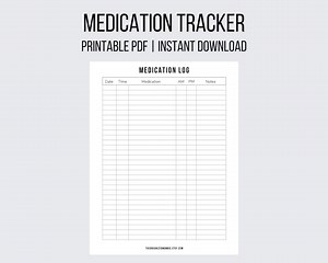 Printable Medication Log Nurse Printables Medication Tracker Medicine Chart Daily Report Medicine and Supplement Tracking Sheet Post Surgery - Etsy