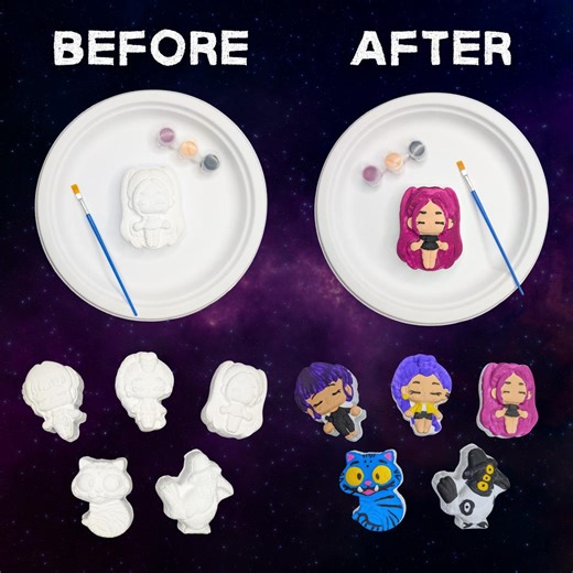 Huntrix Craft Paint Kit Party Favors | Demon Hunters Anime Birthday Activity | DIY Art Kit With Stickers | Kids Huntrix Party Favor Supplies - Etsy