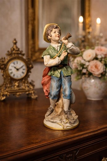 KPM Berlin Germany Antique 1890s Porcelain Boy With Horn Figurine, 11.5” - Etsy