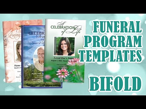 Funeral Program Templates - Bifold Center Fold Presentation Layout