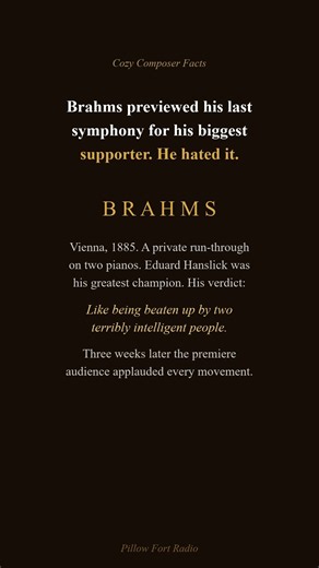 Brahms Played His Last Symphony and the Critic Said This #brahms #shorts