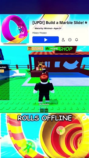 Roblox Build a marble slider funny gameplay #shorts #roblox #robloxshorts #gameplay #walkthrough