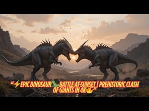“⚡Epic Dinosaur🦖 Battle at Sunset | Prehistoric Clash of Giants in 4K🔥”