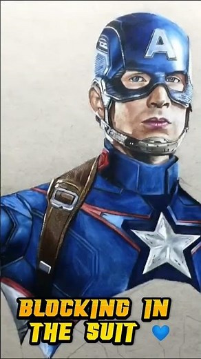 Captain America Coloring Art – Epic Marvel Fan Art Transformation! #avengers #captainamerica #shorts