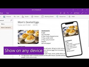 Create and share a party menu with OneNote