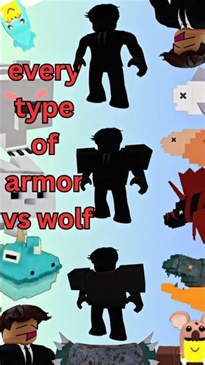 every type of armor vs wolf in #99nightintheforest #roblox #wolf #armor #leather #iron #chest #like