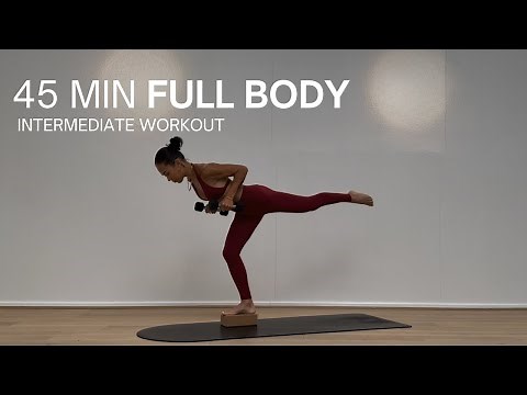 45 MIN FULL BODY STRENGTH PILATES WORKOUT | Weights & Block | Full Body Workout | At Home Pilates