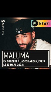 1.2K views · 8 comments | Maluma débarque en France ! Ne manquez pas l’icône du reggaeton à Paris pour une date unique :  Dimanche 23 mars 2025, Accor Arena, Paris ️Réservez vos places dès maintenant sur See Tickets, lien en story et en bio #Maluma #MalumaConcertParis #MalumaConcert #Reggaeton | See Tickets France | Facebook
