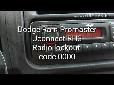 Dodge Ram Promaster 2015 radio Uconnect RH3 lock-out, code 0000 - solution