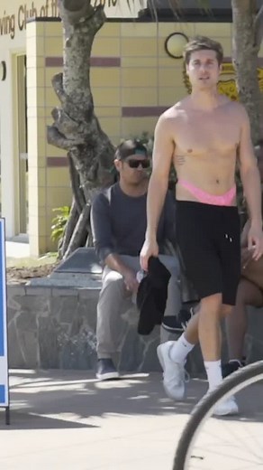 G-String Prank in Public! 👀😅 #lol #haha #thong #pink #amidoingitright