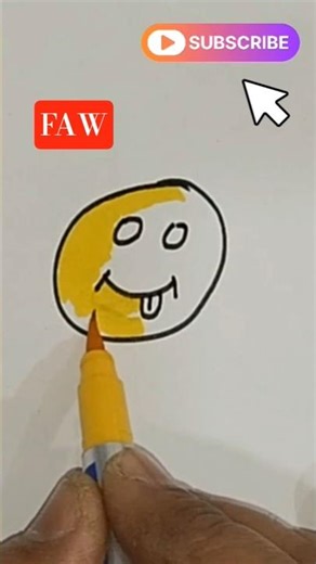 Easy Cute Face Drawing 😍 | Magic Pen Drawing Trick ✏️ #shorts #smileyface