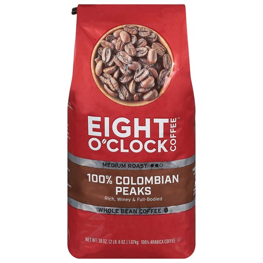 Eight O'Clock Medium Roast Whole Bean Coffee, 100% Colombian Peaks 38 oz. - Samsclub.com