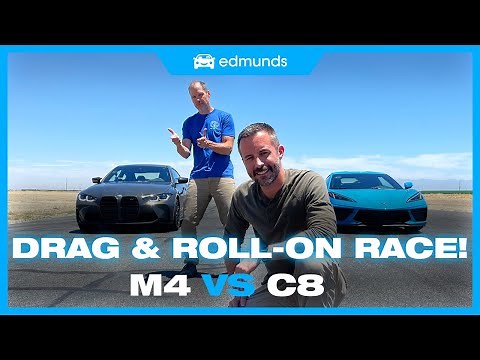 Drag Race! Chevy Corvette vs. BMW M4 Competition | 0-60, Performance, Acceleration, Roll-on & More