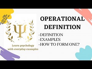 OPEARTIONAL DEFINITION || RESEARCH METHODOLOGY