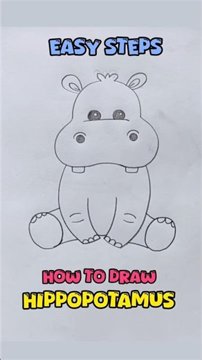 How to Draw Hippopotamus 🦛 #drawing #shortsfeed #art #easydrawing #youtubeshorts #howtodraw #short