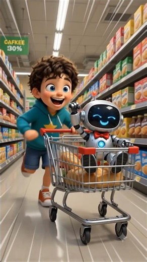 Leo Shopping Cart Race” Kid Funny Story #shorts #YouTubeShorts #ViralShorts