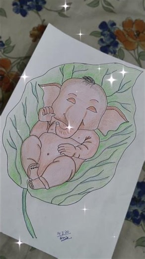 #new#drawing#baby Ganesh#Artist#Boy#baby Ganesh painting#like Karen channel subscribe Karen#