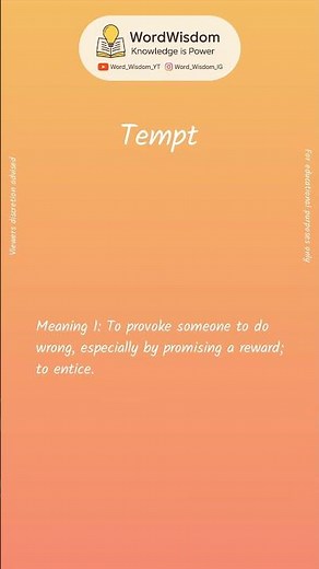 What does "Tempt" mean? | English vocabulary shorts | #tempt #wordwisdom