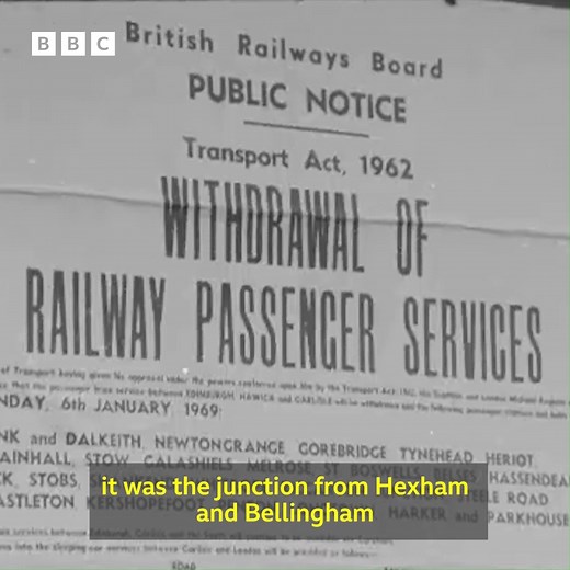 #OnThisDay 1963:The first Beeching Report was published, recommending closing swathes of rail lines and stations across Britain. This Look North report reflected on one of its many wider consequences - the sad death of the little town of Riccarton. | BBC Archive