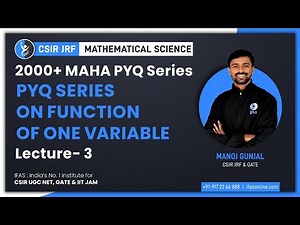 PYQ Series on Function On One Variable | Lecture 3 | IFAS