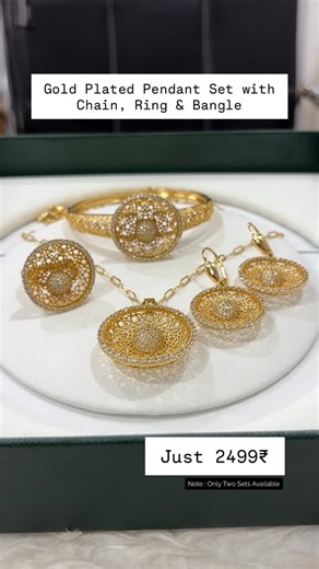 Akhoon Jewellers | Elevate your look with our Premium Gold Plated Collection ✨ Pendant with chain, matching ring & bangle — a complete statement set 💛 Luxury... | Instagram