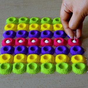 21K views · 592 reactions | Easy And Colorful Rangoli Design For Beginners | Easy Kolam Designs | Awesome Rangoli | Facebook