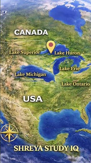 North America 3D Map | Great Lakes Region 🌊#youtubetrending #shorts