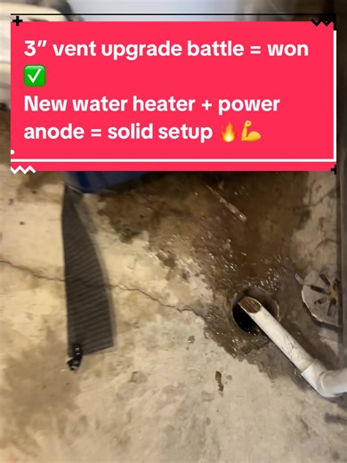 That 3” vent in tight space really said “good luck” 😤 New water heater ✅ 4” vent ✅ Power anode rod ✅ No leaks, no sleep 😎. #leakbegone #bradfordwhitewaterhweater #LIVEIncentiveProgram #LIVEStory #PaidPartnership