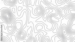 Animated wavy line motion graphic background. Topographic map contour animation. Seamless looped