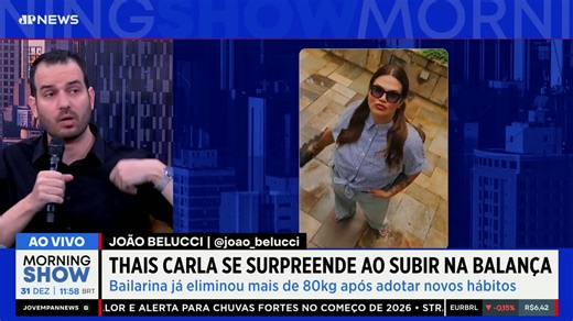 A bailarina e influenciadora Thais Carla surpreendeu os seus seguidores ao revelar que já eliminou mais de 80kg após passar por uma cirurgia bariátrica e adotar novos hábitos saudáveis. Emocionada, ela compartilhou o momento em que subiu na balança e celebrou a transformação. A bancada do Morning Show debate: a busca pelo emagrecimento é uma questão de saúde ou apenas uma pressão estética? Entenda a polêmica e os riscos da obesidade. #MorningShow | Jovem Pan Morning Show