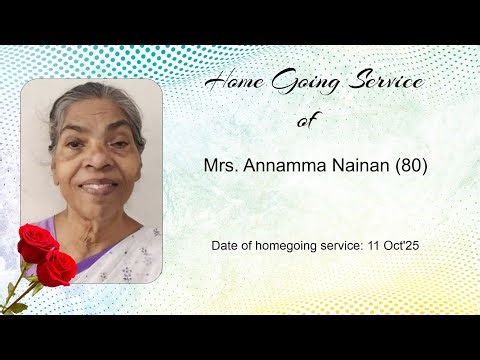 Homegoing Service of Mrs. ANNAMMA NINAN (80) | THANE | CARMEL MEDIA VISION | 11-10-2025