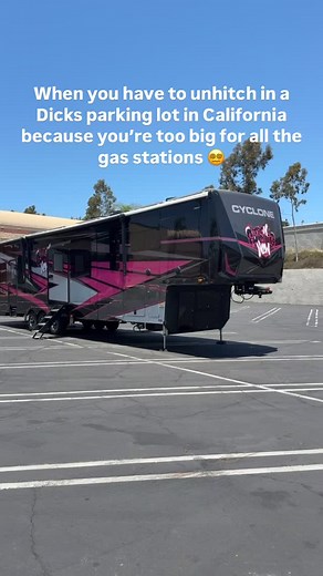LESSON LEARNED! 😩 Make sure you fill the truck up with diesel BEFORE you hook up in cities like San Diego because there are literally no truck stops to fill up. And when you have 70 miles left in the tank, it gets very stressful😳 so THANK YOU @dickssportinggoods for allowing us to unhitch real quick to fill up across the street 🙌🏼 very grateful❤️ Whew!!! #familyvlog #travelvlog #vlog #rvlife #rvliving #travelfamily #familytravel | TryNsomethingnew