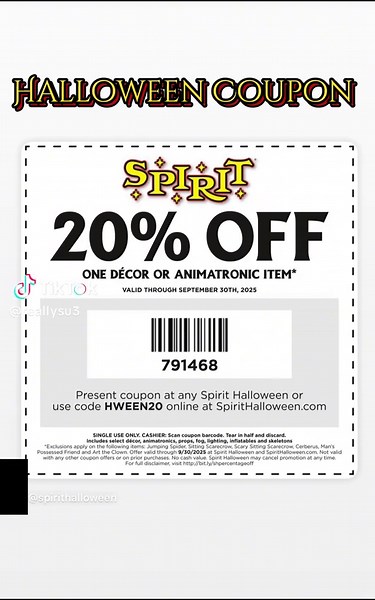 Halloween Coupon Deals at Spirit Halloween in NYC