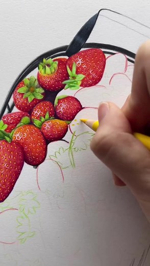 How to Draw Colorful Strawberries Step-by-Step