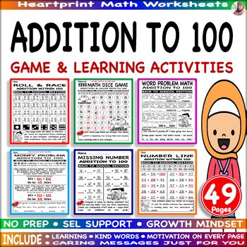 First Grade Math Centers Addition Fact Fluency, Adding 100, Making 100 to Add