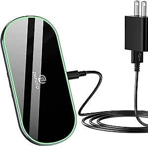 Dual Wireless Charging Mat Fast Wireless Charger iPhone Wireless Charging Pad Station Metal Qi 5 Coils 10W Large Multiple Devices Compatible with iPhone 12 11 X XS Max Samsung USB C Adapter Included