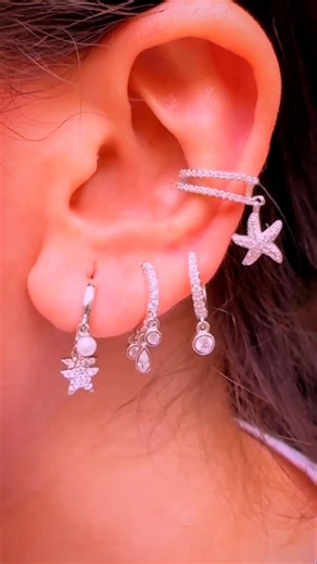 Most beautiful piercing set I've seen! ✨💖 Tag a jewelry lover! #fyp #earrings #glam #piercing #song