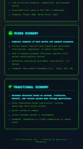 Types of Economies Market, Command, Mixed, Traditional