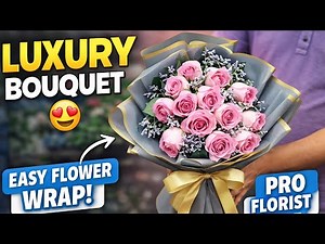 Luxury Pink Rose Bouquet Wrapping Tutorial | Florist Style Hand Bouquet Step by Step 2026