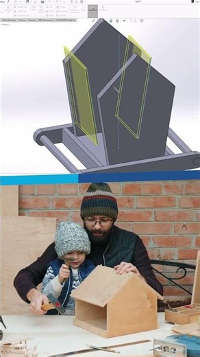 🏠🕊️ Speed Modelling a Birdhouse in SolidWorks ⚙️⏩ #CAD #SolidWorks #3DDesign #Shorts