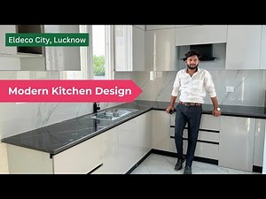 Modern Modular Kitchen design tour in lucknow | L Shape Small Modular Kitchen design tour video 2024
