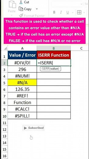 ISERR Excel Trick