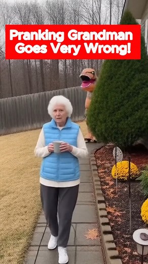 Dinosaur Prank on GRANDMA goes horribly wrong, disaster #prank | Bobby Brill