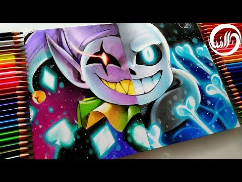 Drawing - Jevil VS Sans ( DELTARUNE VS UNDERTALE )