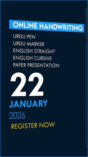 *REGISTRATION OPEN* New Classes starts from *22 January 𝟮𝟬𝟮6* You can Reserve your seats👇🏻 _*Handwriting Course_* 1. Urdu Pen (4000/-PKR) 2. Urdu Marker (5000 /-PKR) 3. Straight English (3000 /-PKR) 4. Cursive English (3000 /-PKR) 5. Paper Presentation(1500 /-PKR) _*Drawing Course*_ 1. Basics to Advance (5000 /-PKR) _*Language Course*_ 1. Spoken English (10,000/-PKR) 2. Korean Language (15,000/-PKR) Follow this link to view our catalog on WhatsApp: https://wa.me/c/923071080008 Apply Now: Af